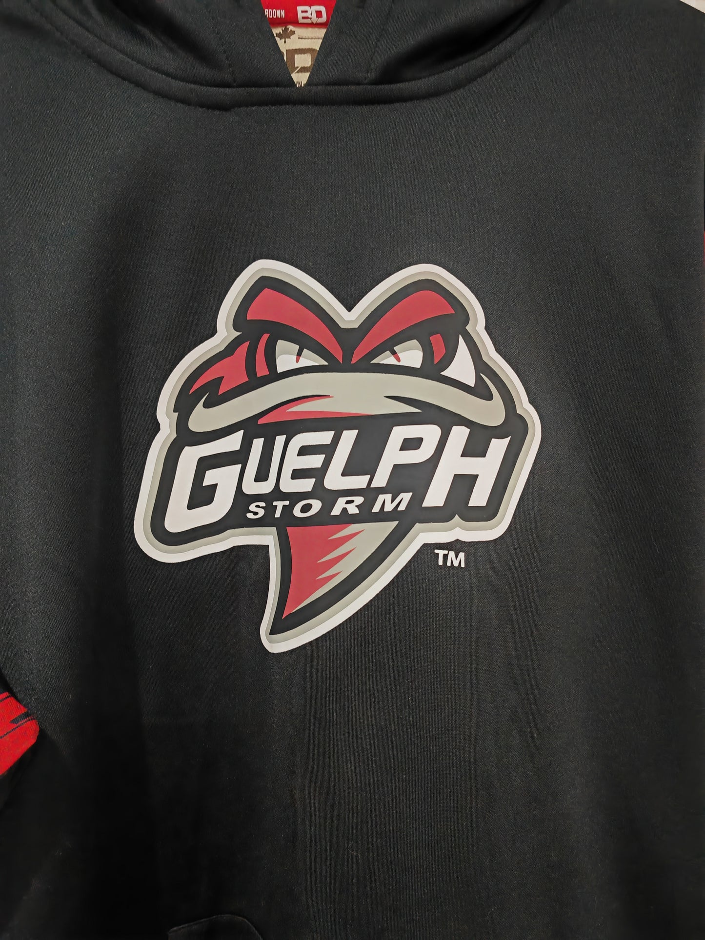 Bar Down Guelph Storm OHL Pullover Hoodie, Black, Size Large