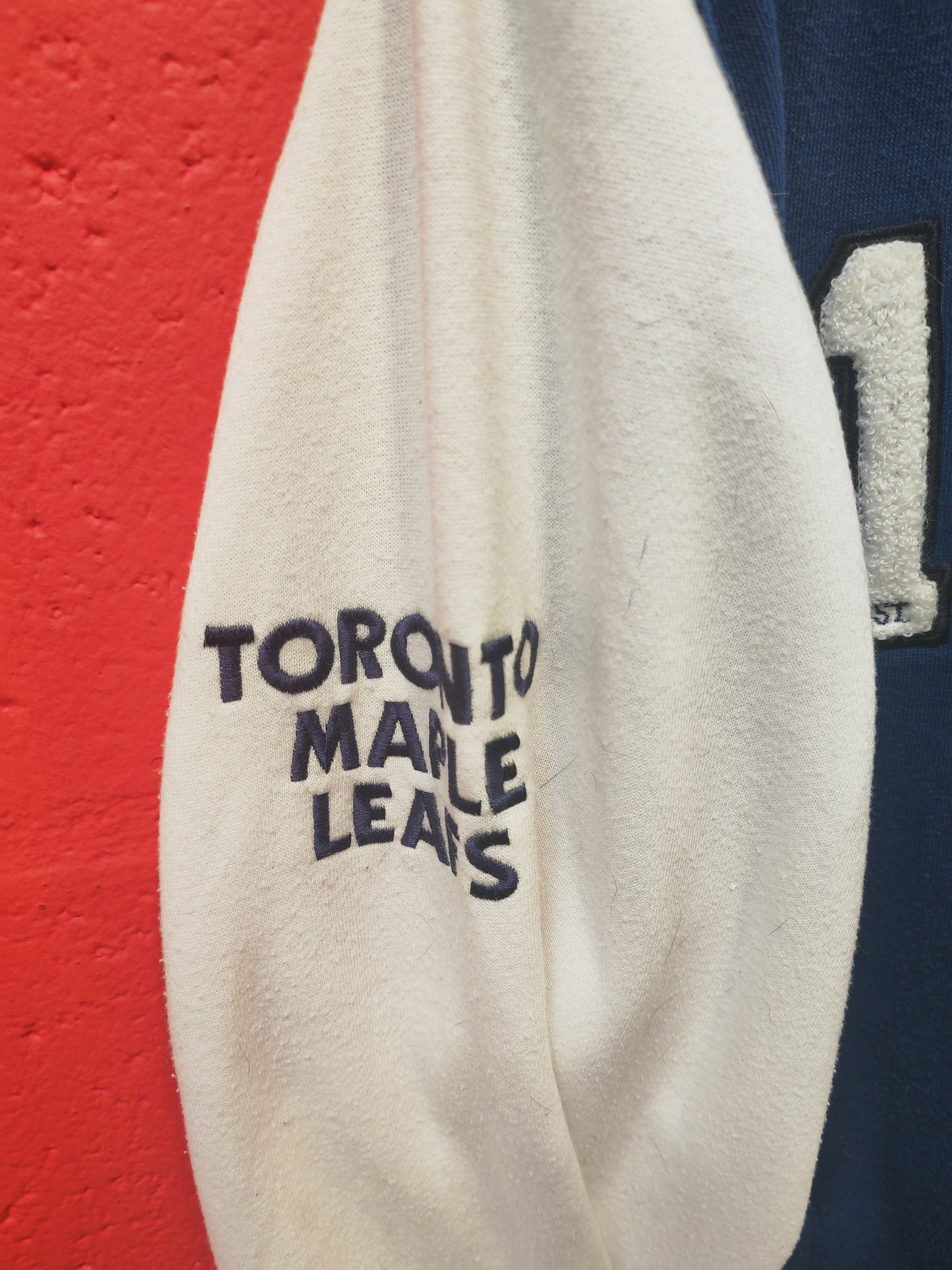 Majestic Toronto Maple Leafs NHL Snap Varsity Style Jacket, Blue/White, Size XL