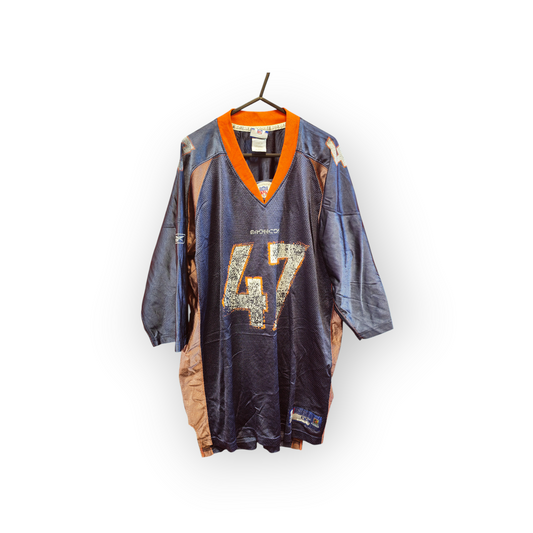Reebok Denver Broncos NFL Jersey, #47 Lynch, Navy Blue, Size XXL