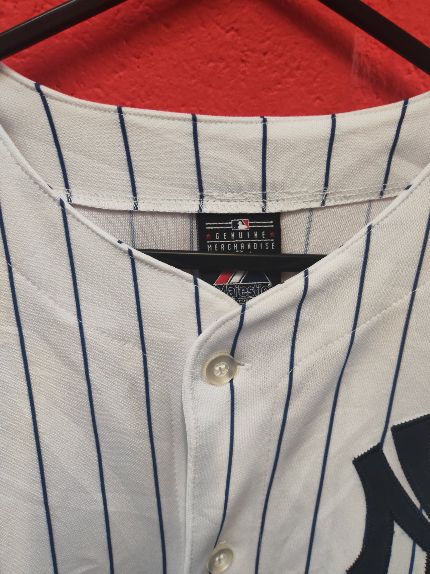 Youth Majestic New York Yankees MLB Jersey, #2 Jeter, White, Size YXL