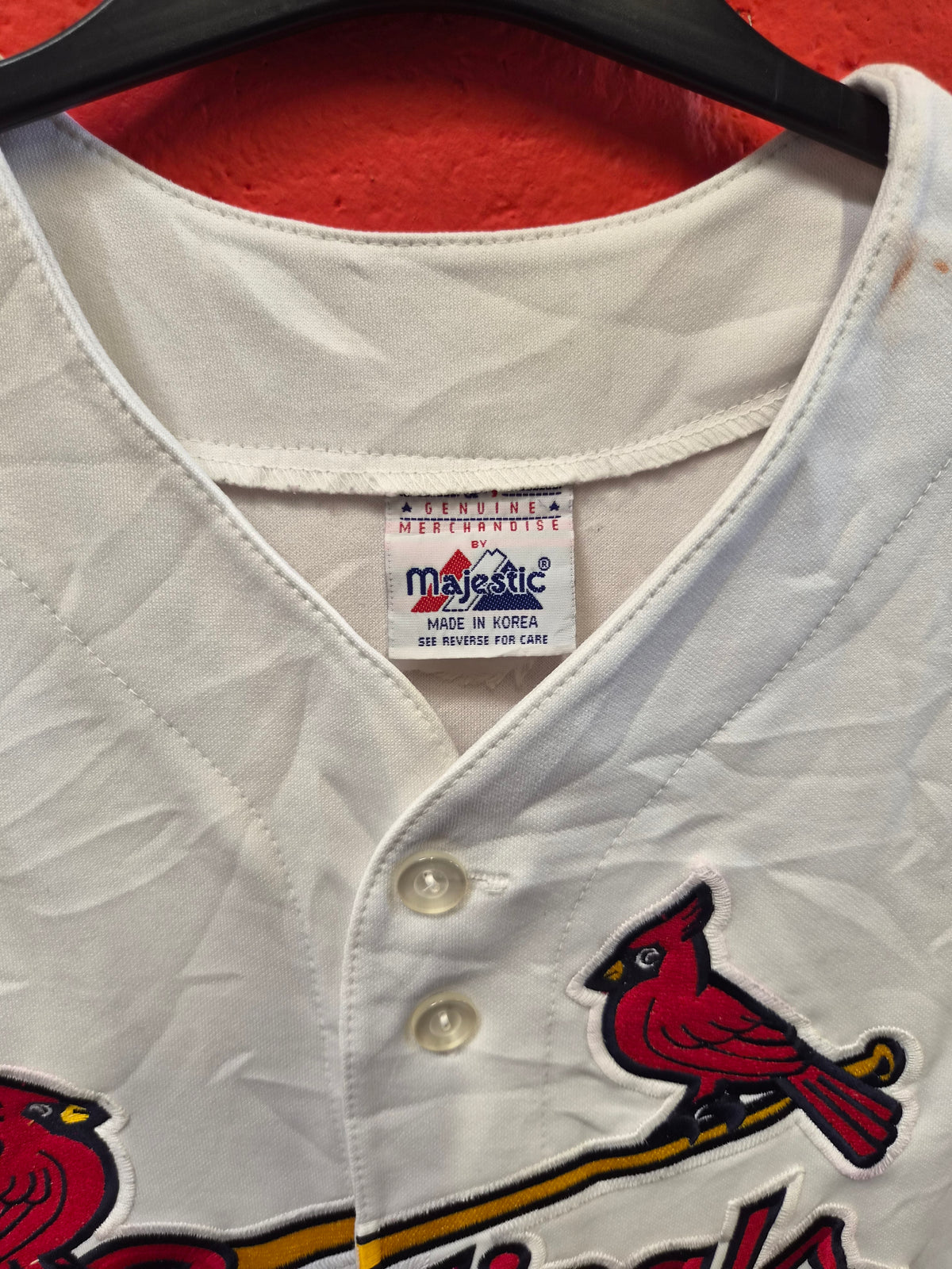 Majestic St Louis Cardinals MLB Jersey, White, Size Medium