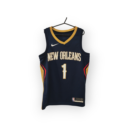 Nike New Orleans Pelicans NBA Jersey, #1 Williamson, Navy Blue, Size Medium