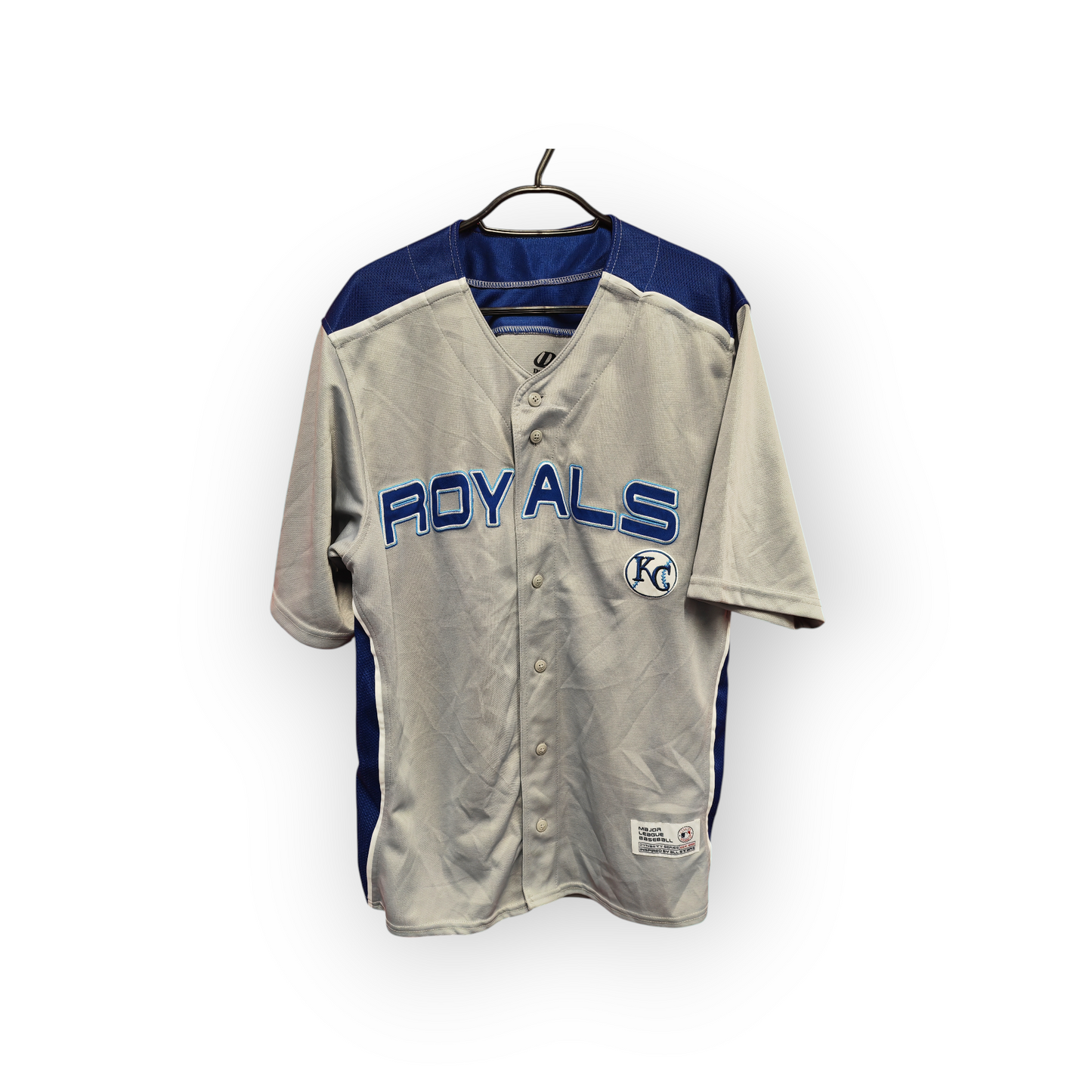 MLB Dynasty Series Kansas City Royals Jersey, Grey/Blue, Size Large