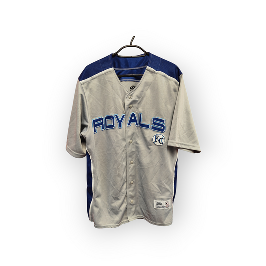 MLB Dynasty Series Kansas City Royals Jersey, Grey/Blue, Size Large