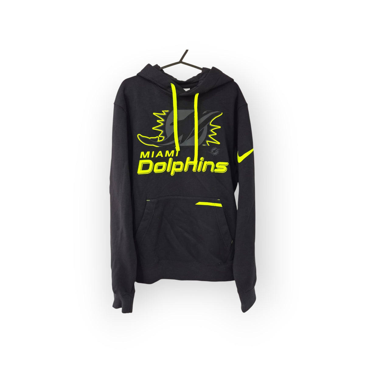 Nike Miami Dolphins NFL Volt Pullover Hoodie, Black/Yellow, Size Small