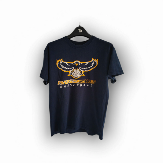 Unbranded (No Label) Riverside Hawks Basketball T Shirt, Navy, Size Small