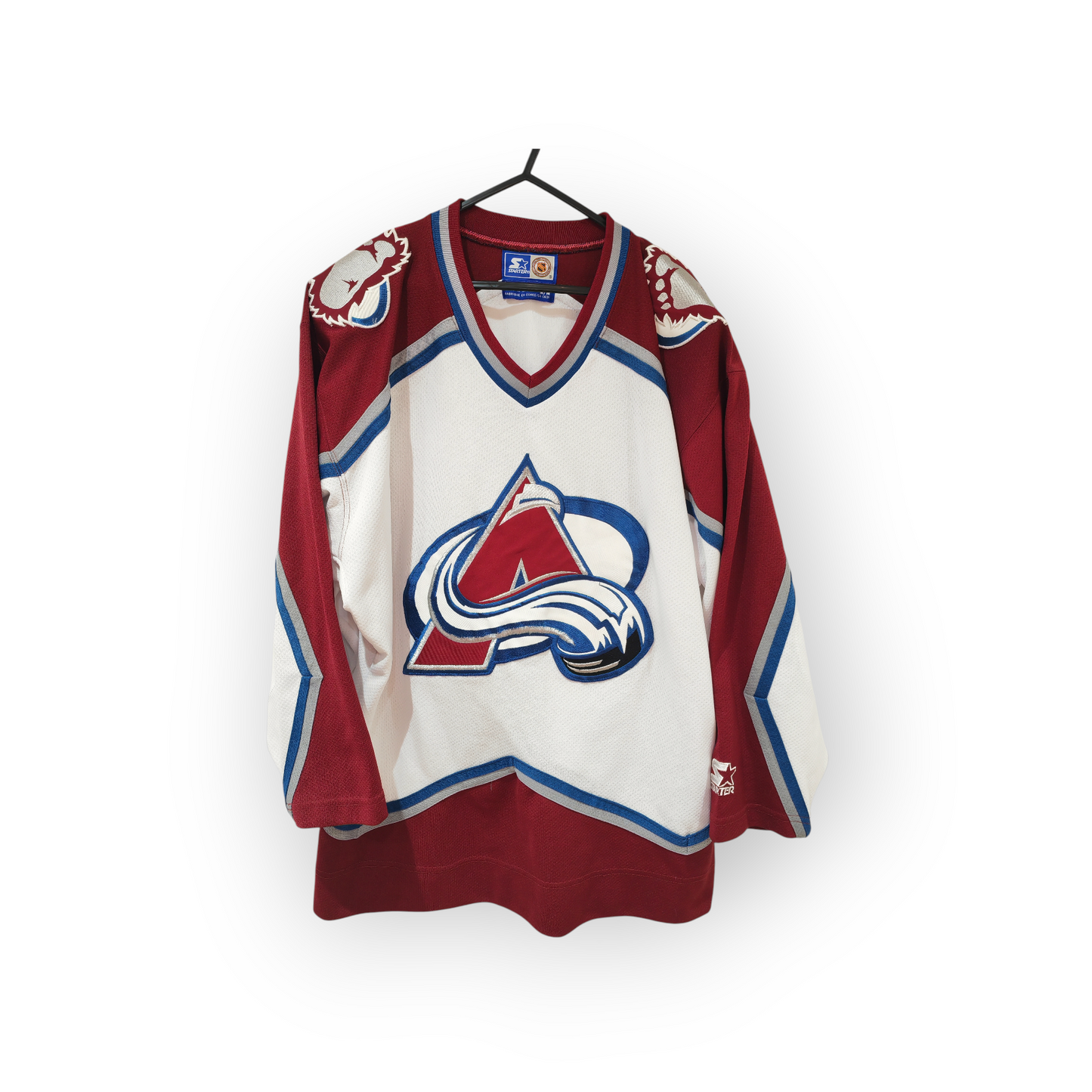 Starter Colorado Avalanche NHL Hockey Jersey, White, Size Medium