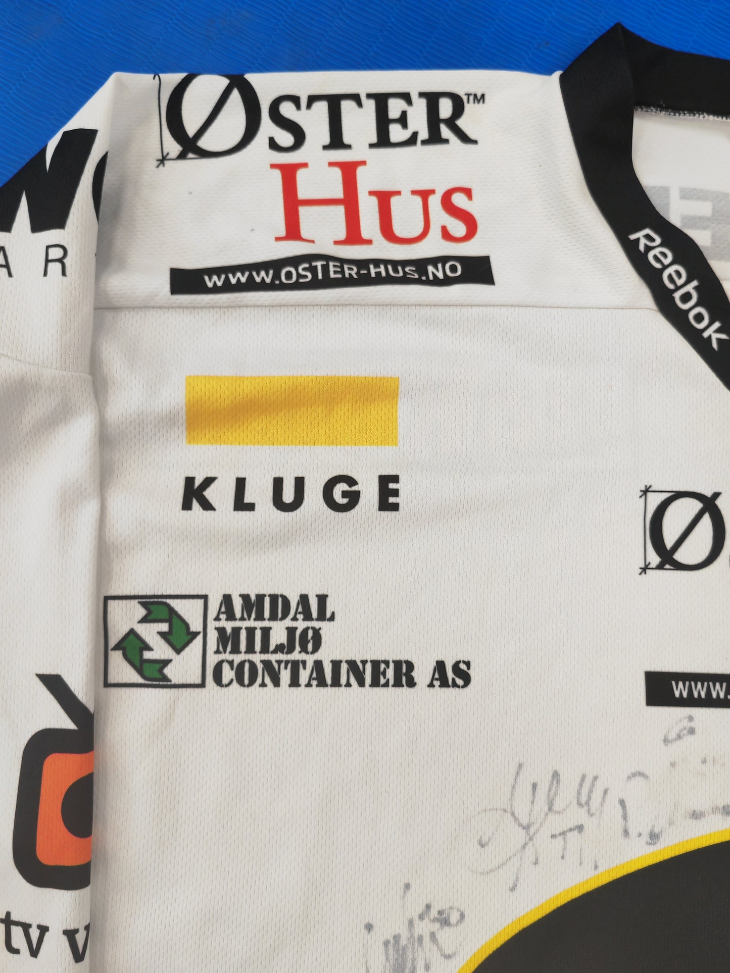Reebok Stavanger Oilers Team Signed Ice Hockey Jersey, #13 Nagel, White, Size XL