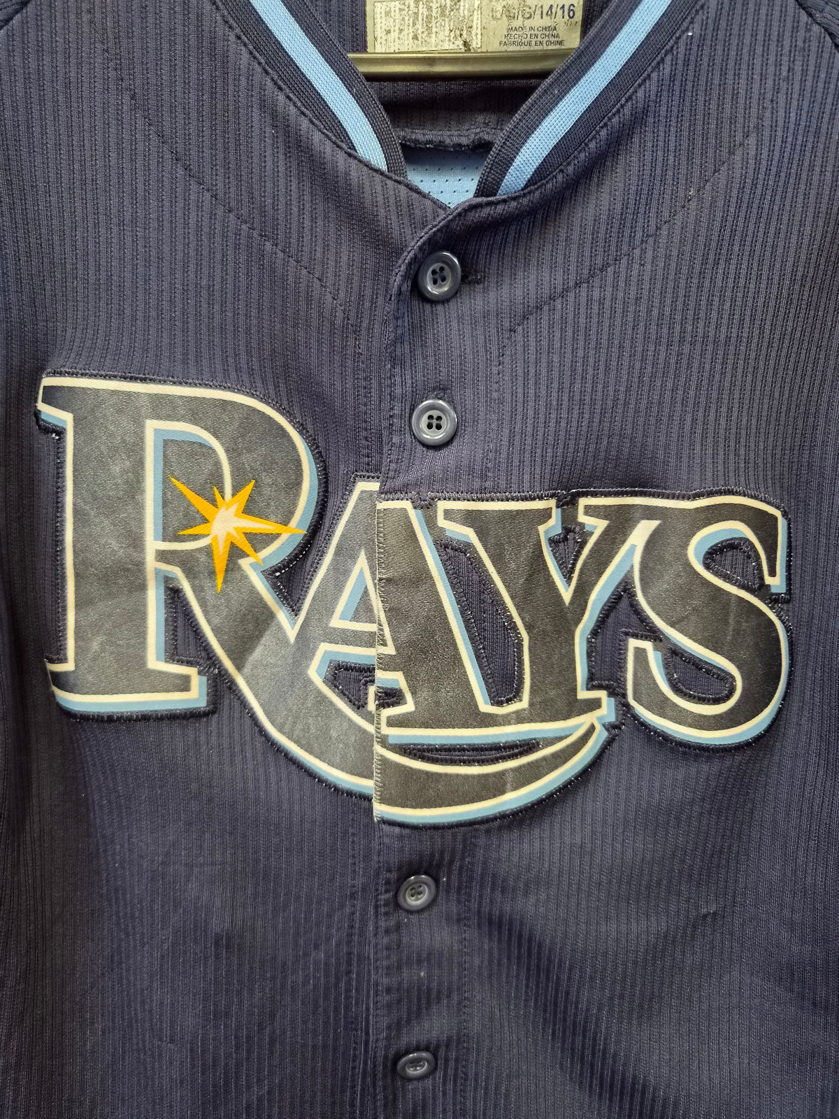 Youth Majestic Tampa Bay Rays MLB Jersey #39 Kiermaier, Blue, Size YL