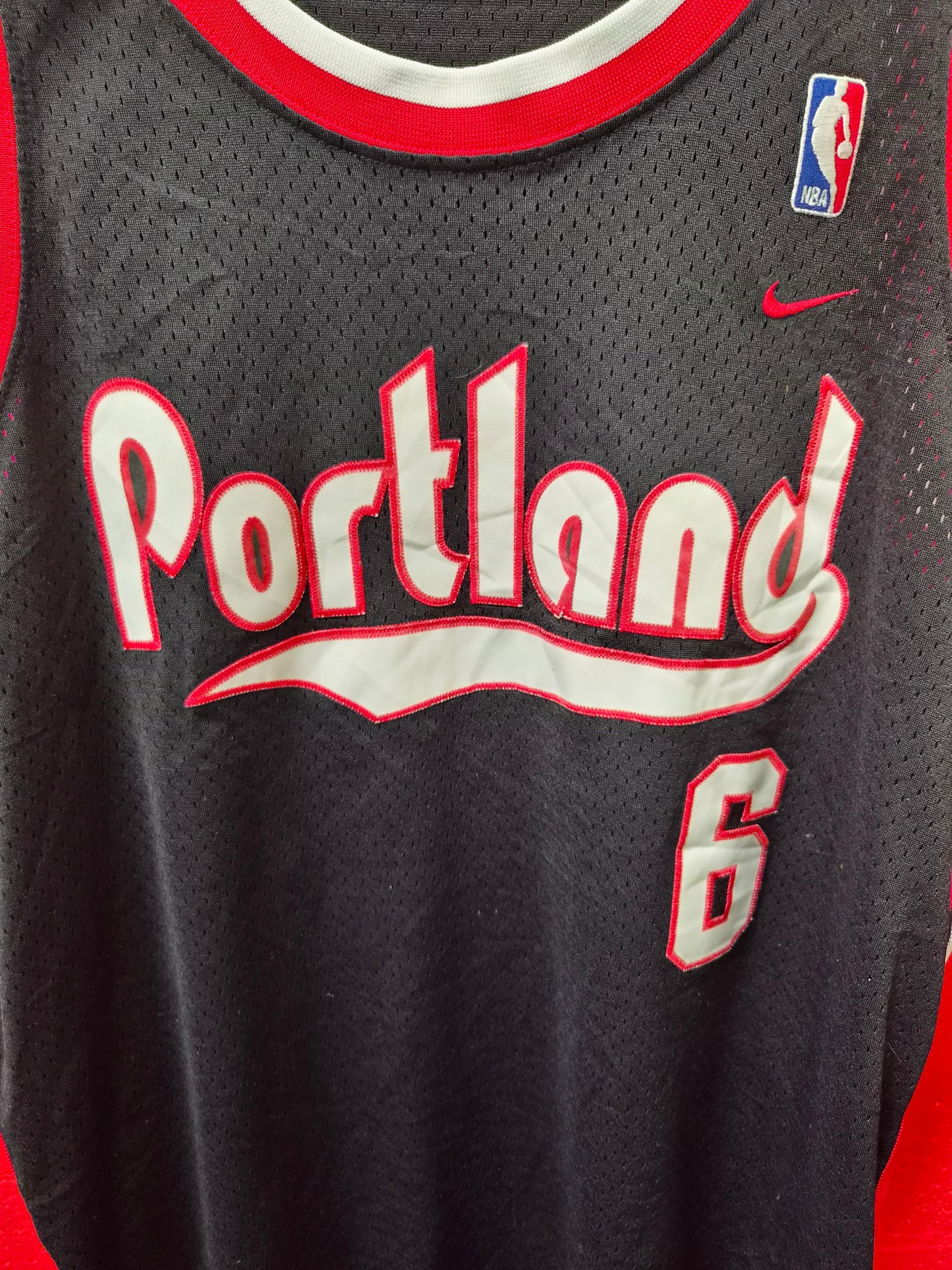 Nike Portland Trail Blazers NBA Jersey, #6 Wells, Black, Size XXL +2 Length