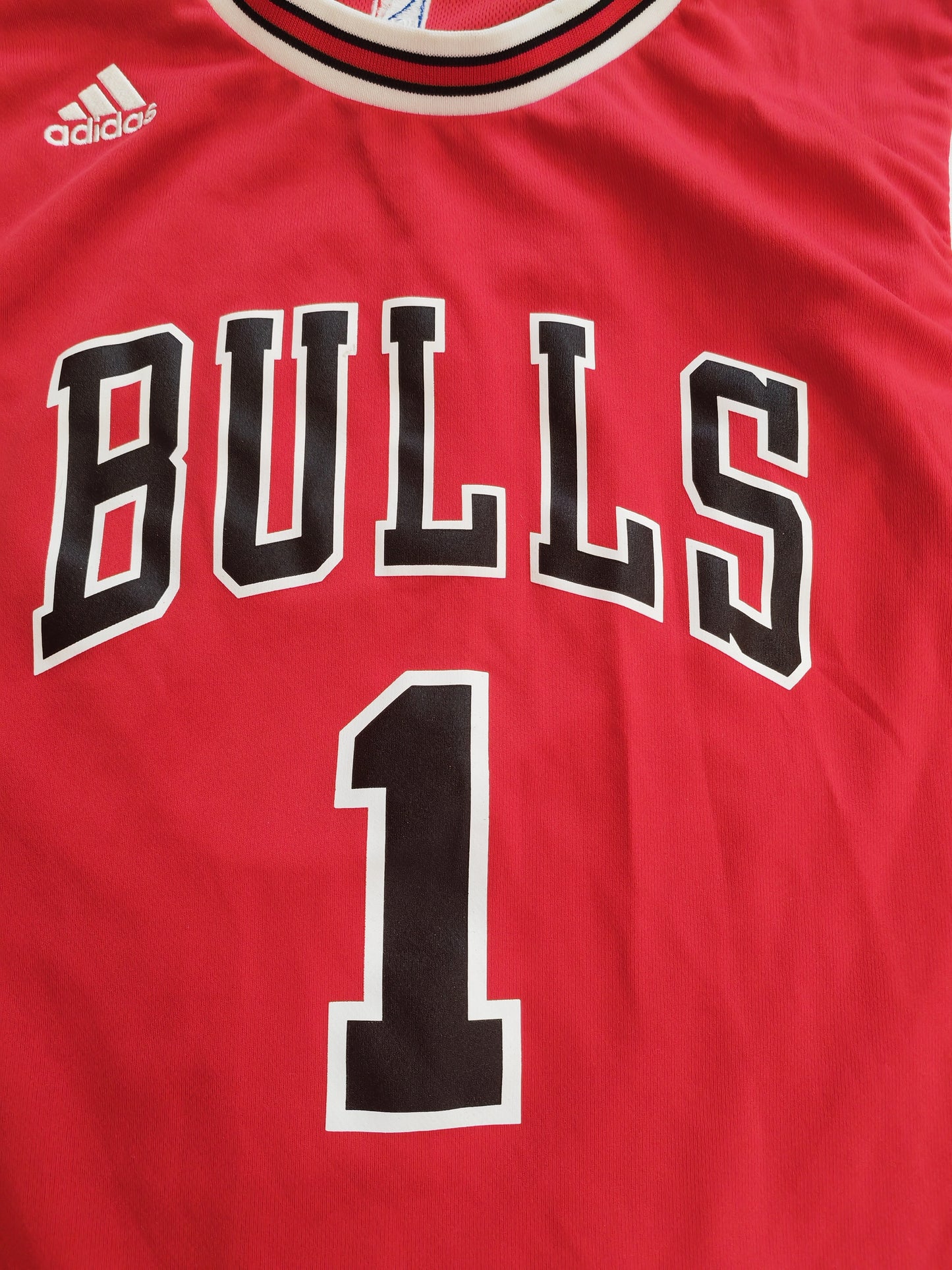 Adidas Chicago Bulls NBA Basketball Jersey, #1 Rose, Red, Size Medium