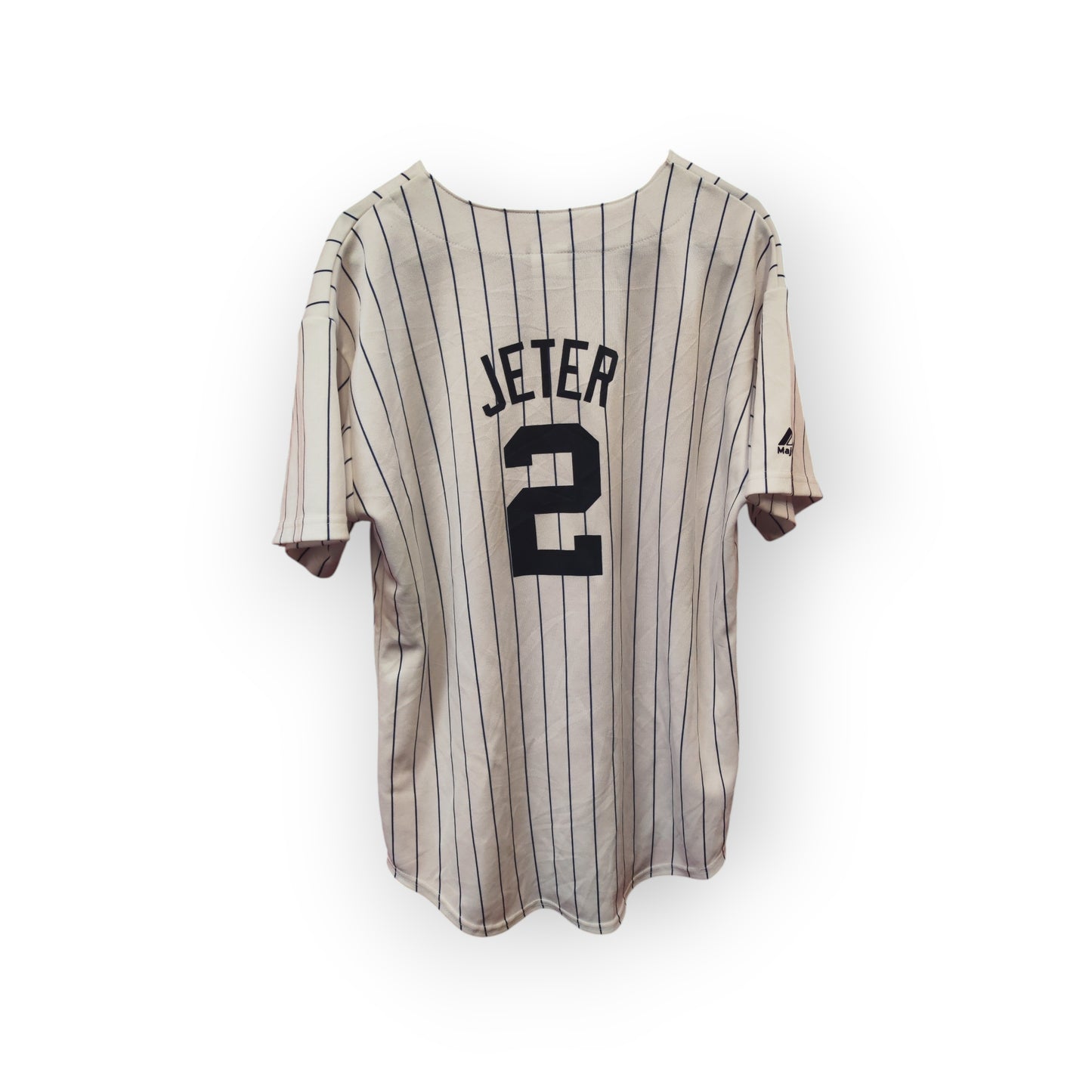 Youth Majestic New York Yankees MLB Jersey, #2 Jeter, White, Size YXL