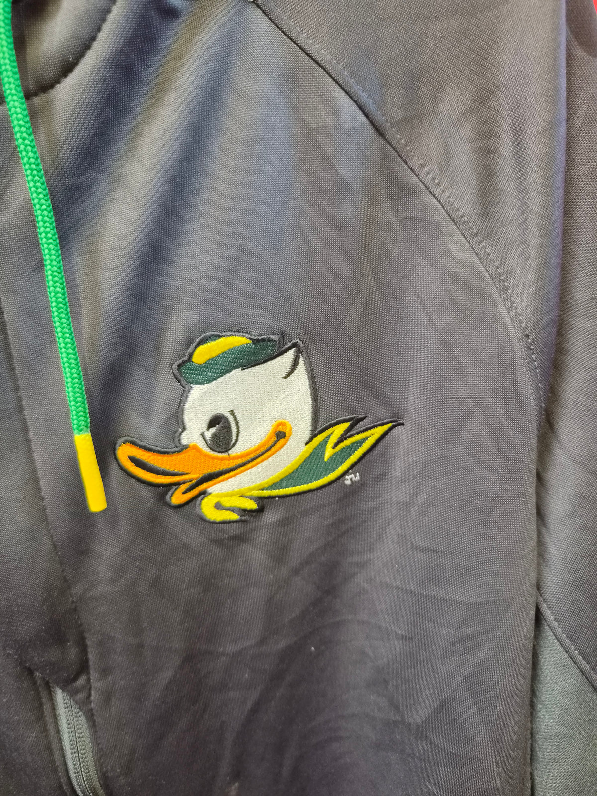 Nike Therma Fit Oregon Ducks NCAA Full Zip Hoodie, Grey, Size Medium