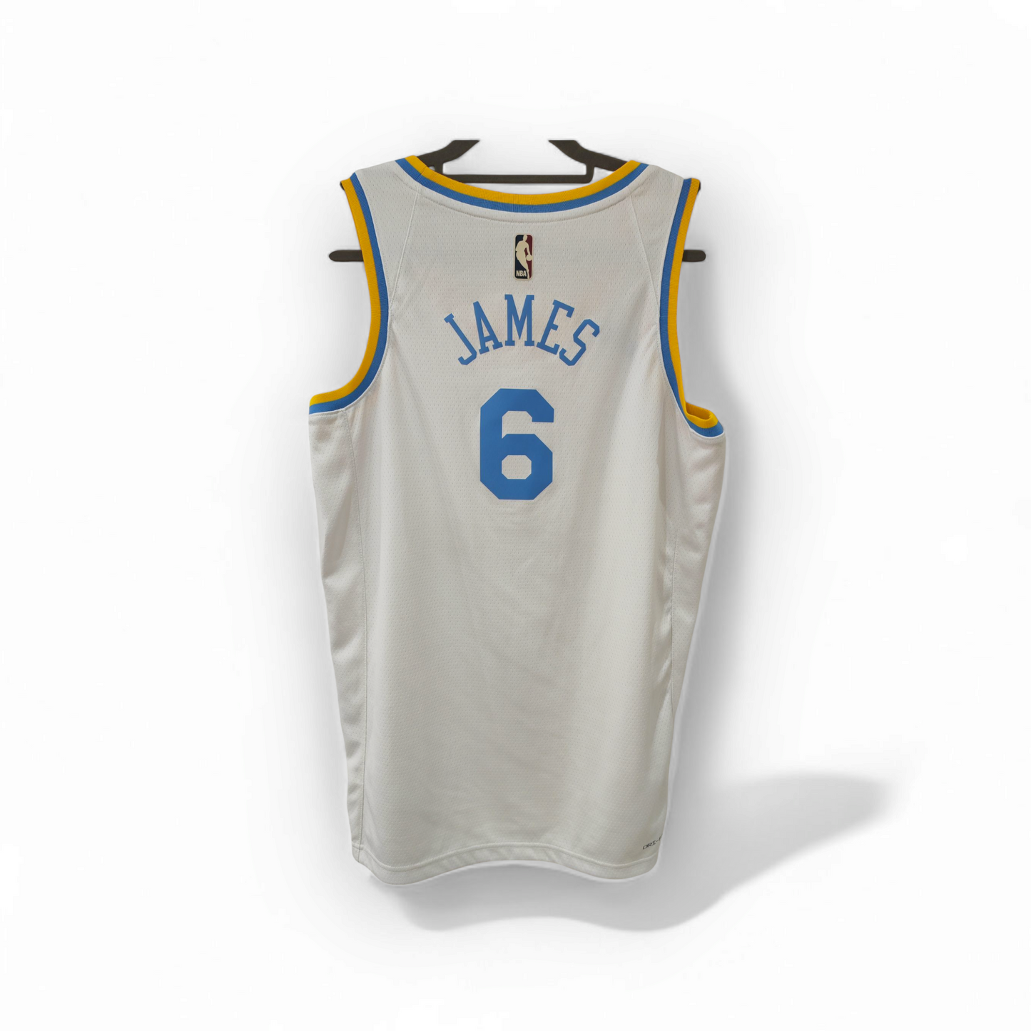 Nike Los Angeles Lakers NBA Classic Edition Jersey, #6 James, White, Size Small