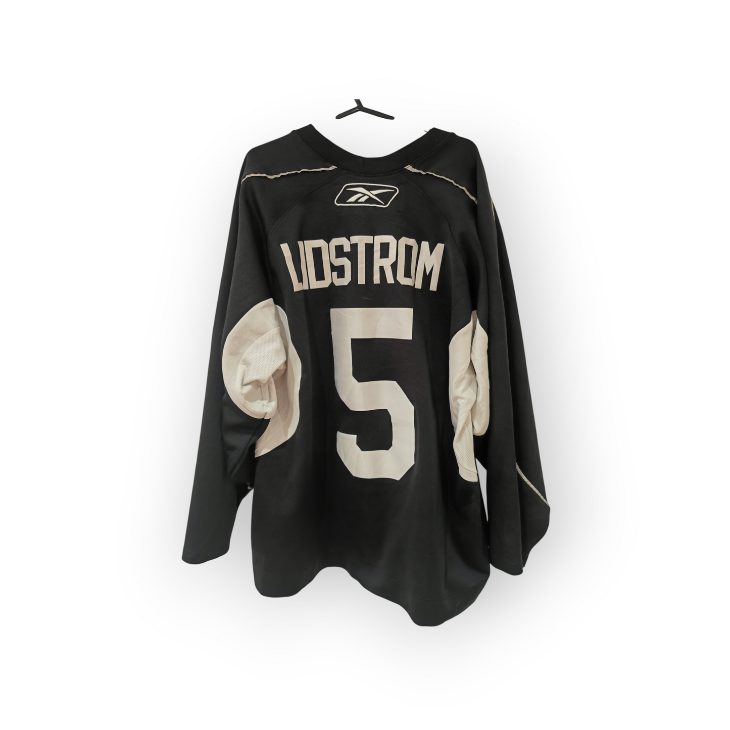 Reebok Detroit Red Wings NHL Warm Up/Training Jersey, #5 Lindstrom, Black,Size Medium