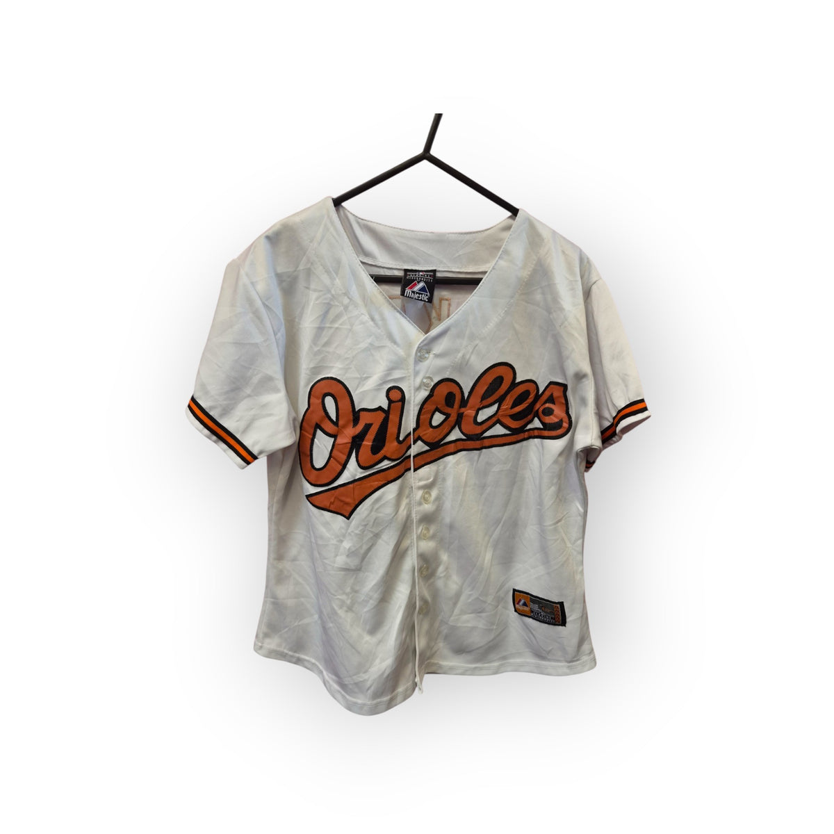 Women's Majestic Baltimore Orioles MLB Baseball Jersey. #21 Markakis, White, S/M
