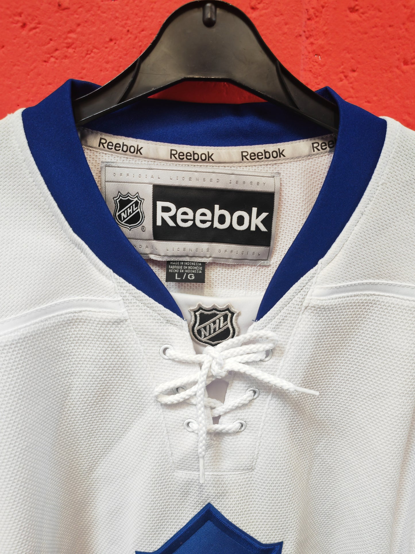 Reebok Toronto Maple Leafs NHL Jersey, White, Size Large