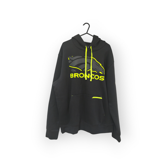 Nike Denver Broncos NFL Volt Club Pullover Hoodie, Black/Yellow, Size Large