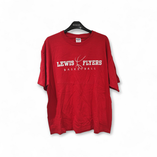 Jerzees Lewis Flyers Basketball T Shirt, Red, Size XL