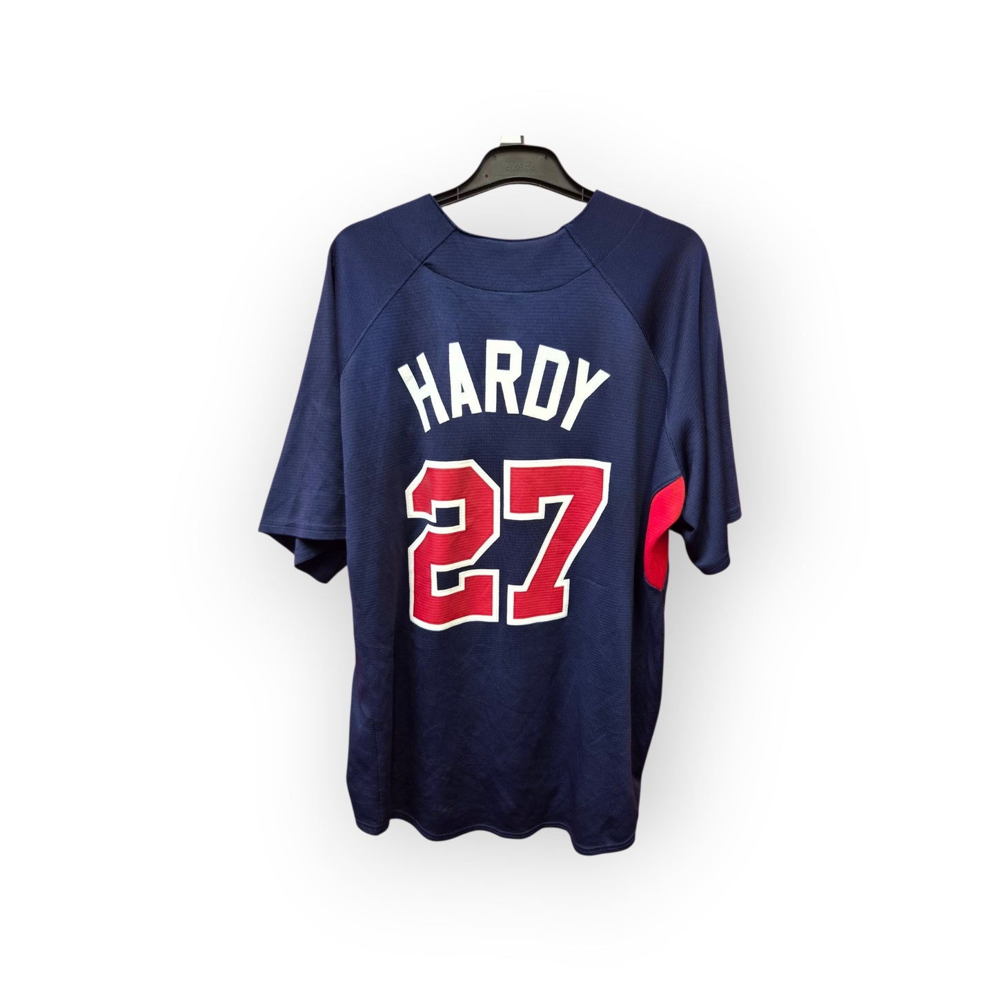 Majestic Minnestoa Twins MLB Jersey, #27 Hardy, Navy Blue, Size Large