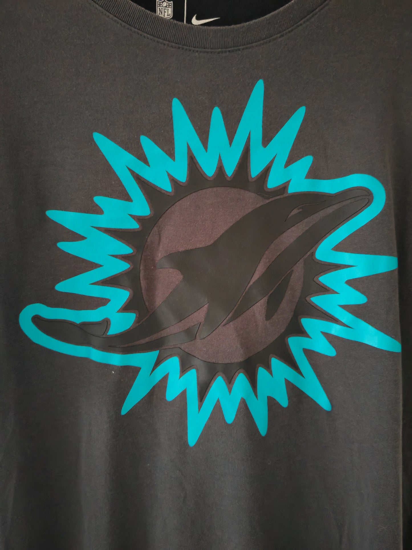 Nike Miami Dolphins NFL Short Sleeve T Shirt, Grey/Black, Size Medium