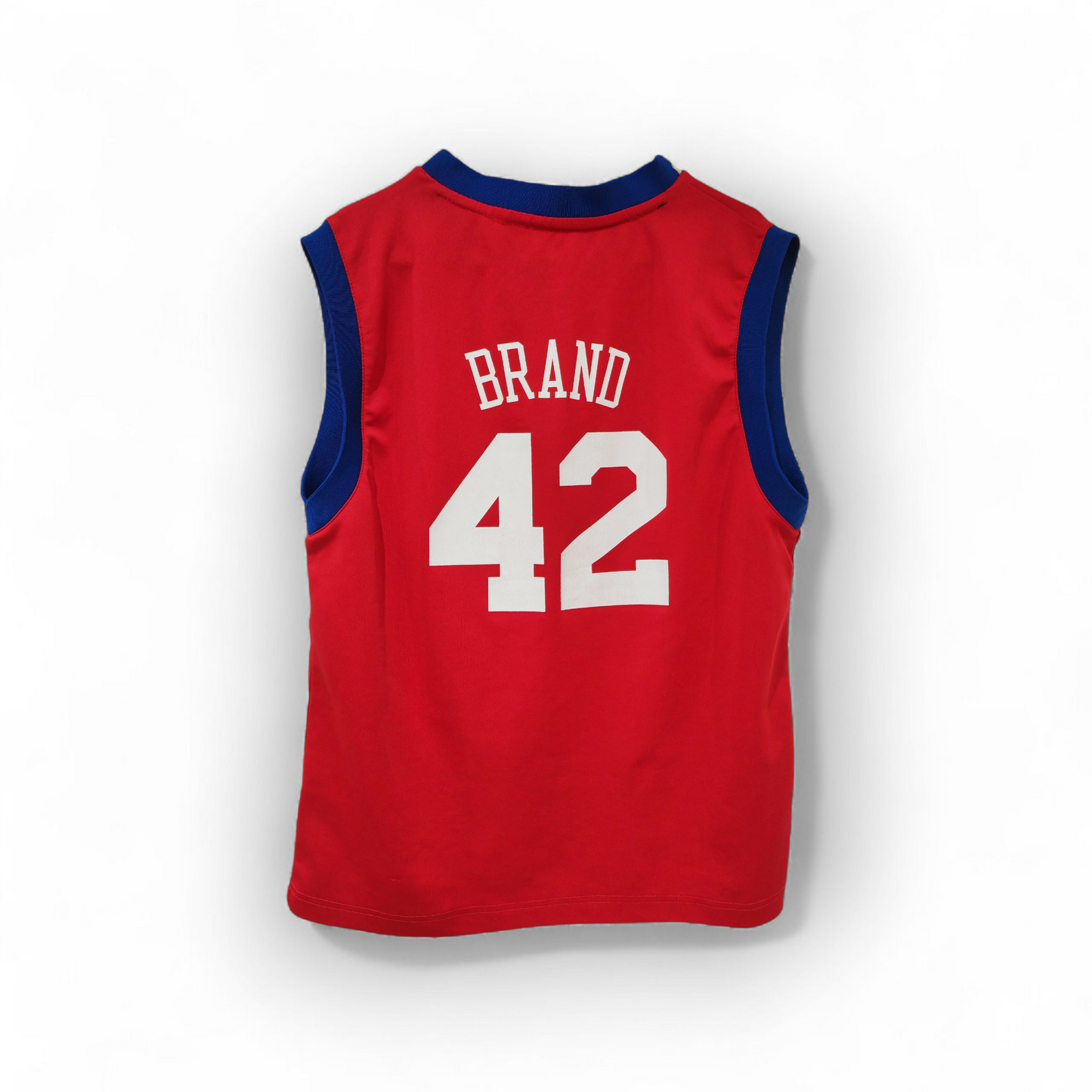 Youth Adidas Philadelphia 76ers NBA Jersey, #42 Brand, Red, Size Youth Large