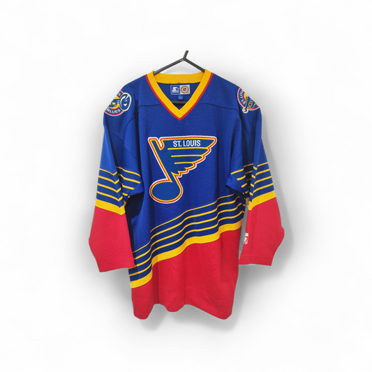 Youth Starter St Louis Blues NHL Hockey Jersey, Blue/Red, Size Youth Large
