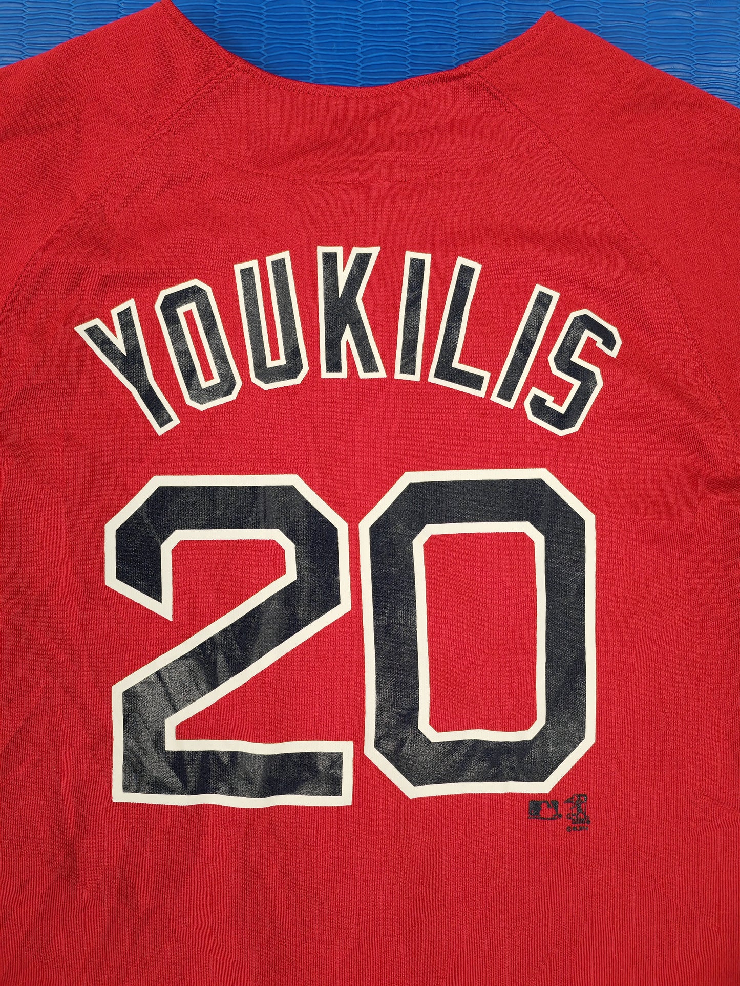 Youth Majestic Boston Red Sox MLB Baseball Jersey, #20 Youkilis, Red, Size YM