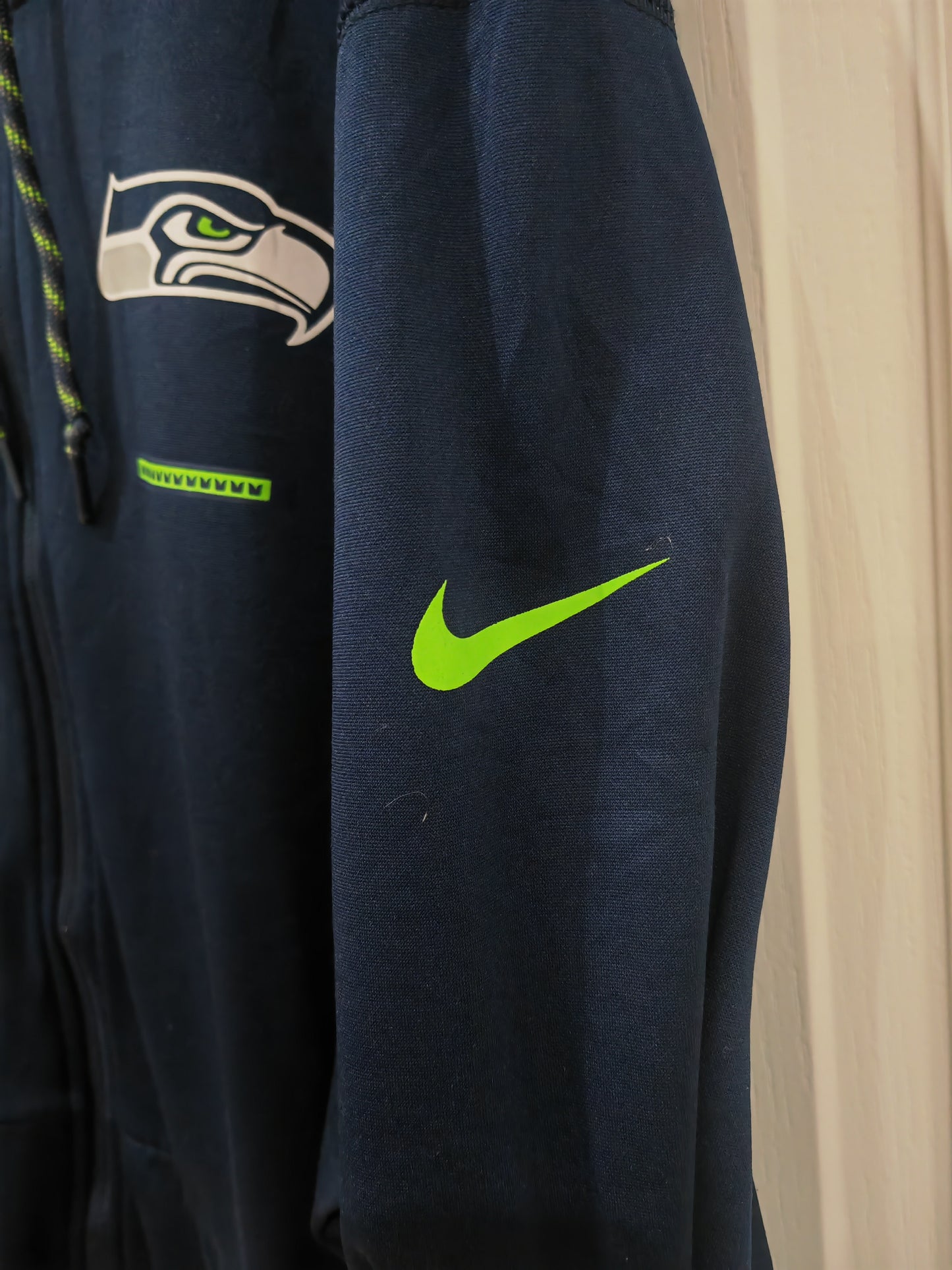Nike Seattle Seahawks NFL Full Zip Hoodie, Navy Blue, Size XL