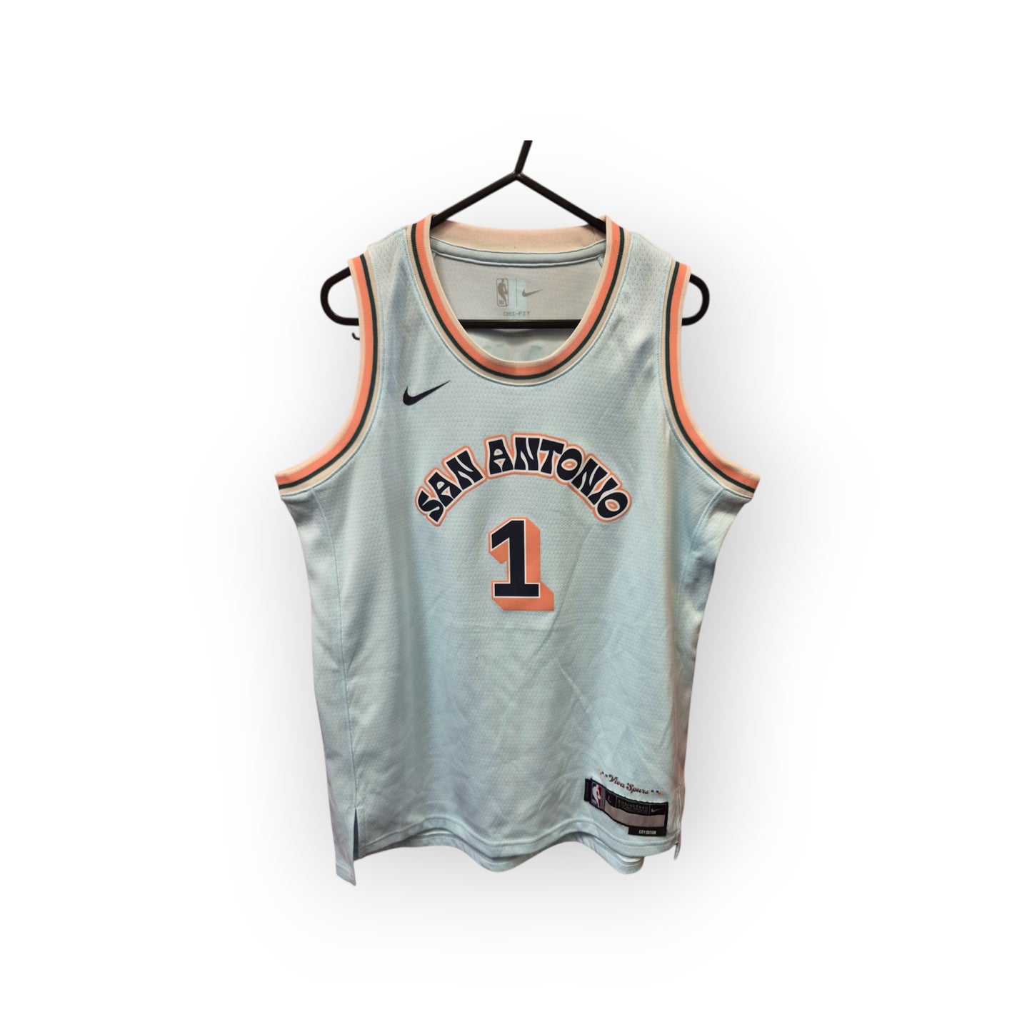 Youth Nike San Antonio Spurs NBA City Edition Jersey, #1 Wembanyama, Size YL