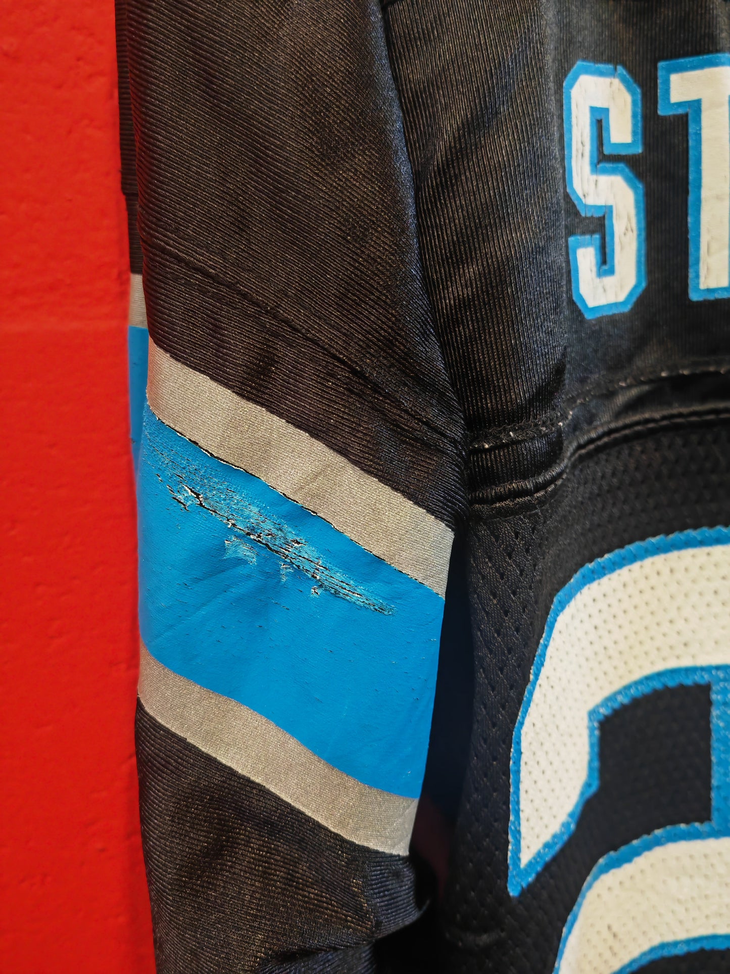 Reebok Carolina Panthers NFL Jersey, #28 Stewart, Black, Size Large