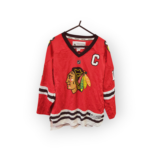 Youth Reebok Chicago Blackhawks NHL Hockey Jersey, #19 Toews, Red, Size YL/XL