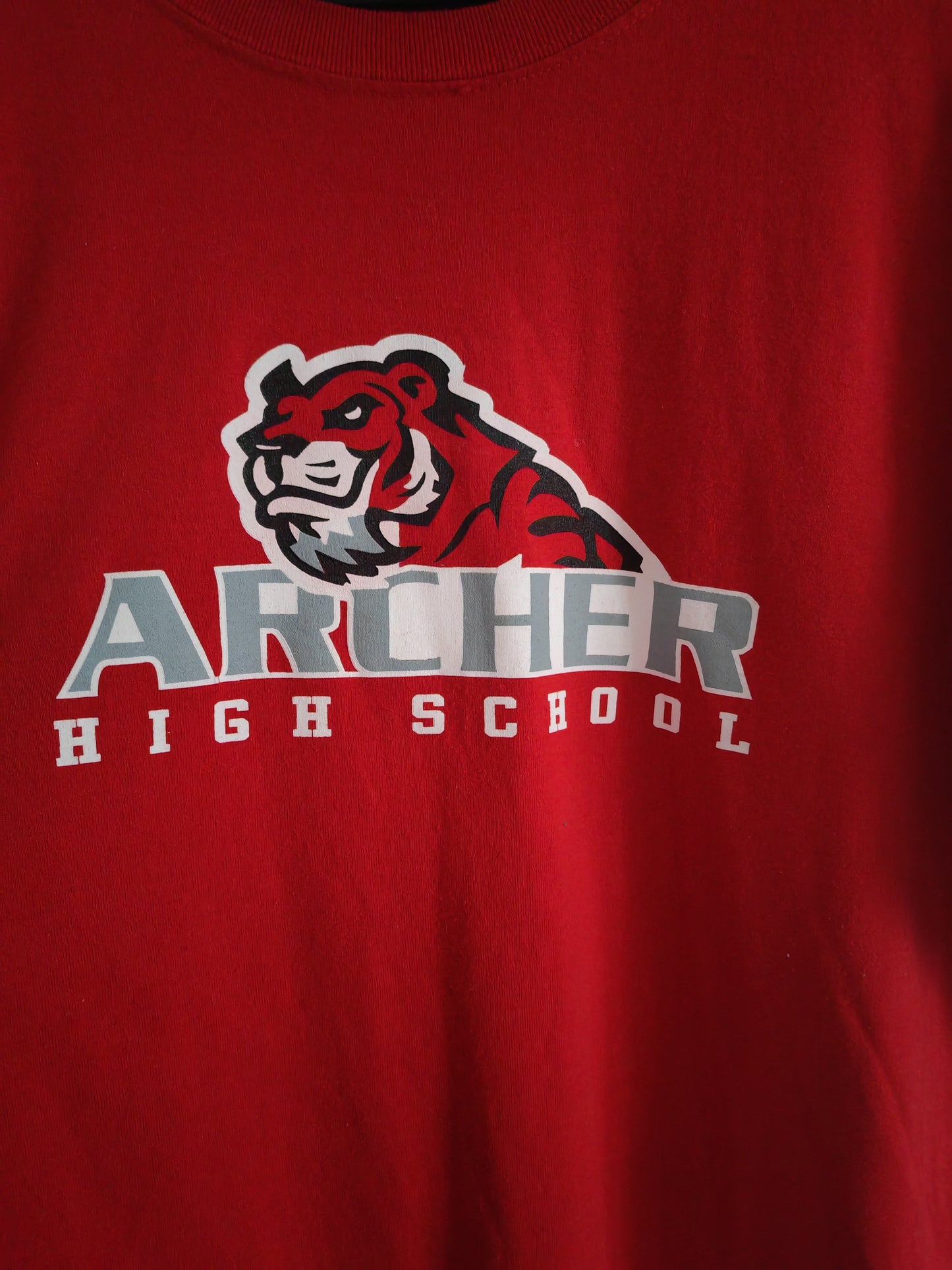 Jerzees Archer Tigers High School T Shirt, Red, Size Large