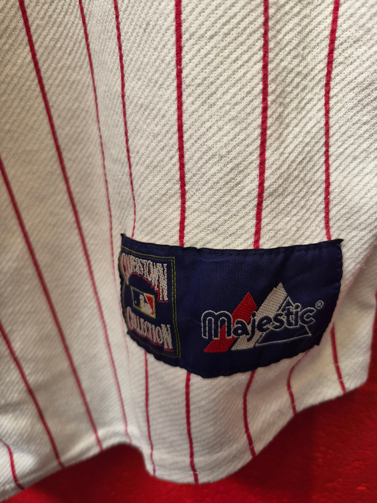 Majestic Milwaukee Brewers, Miller Park Baseball Jersey, Off White/Red, Size XL