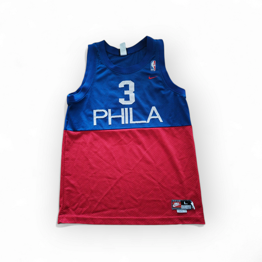 Youth Nike Philadelphia 76ers NBA Basketball Jersey, #3 Iverson, Blue/Red, YL