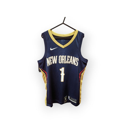 Nike New Orleans Pelicans NBA Jersey, #1 Williamson, Navy Blue, Size Medium