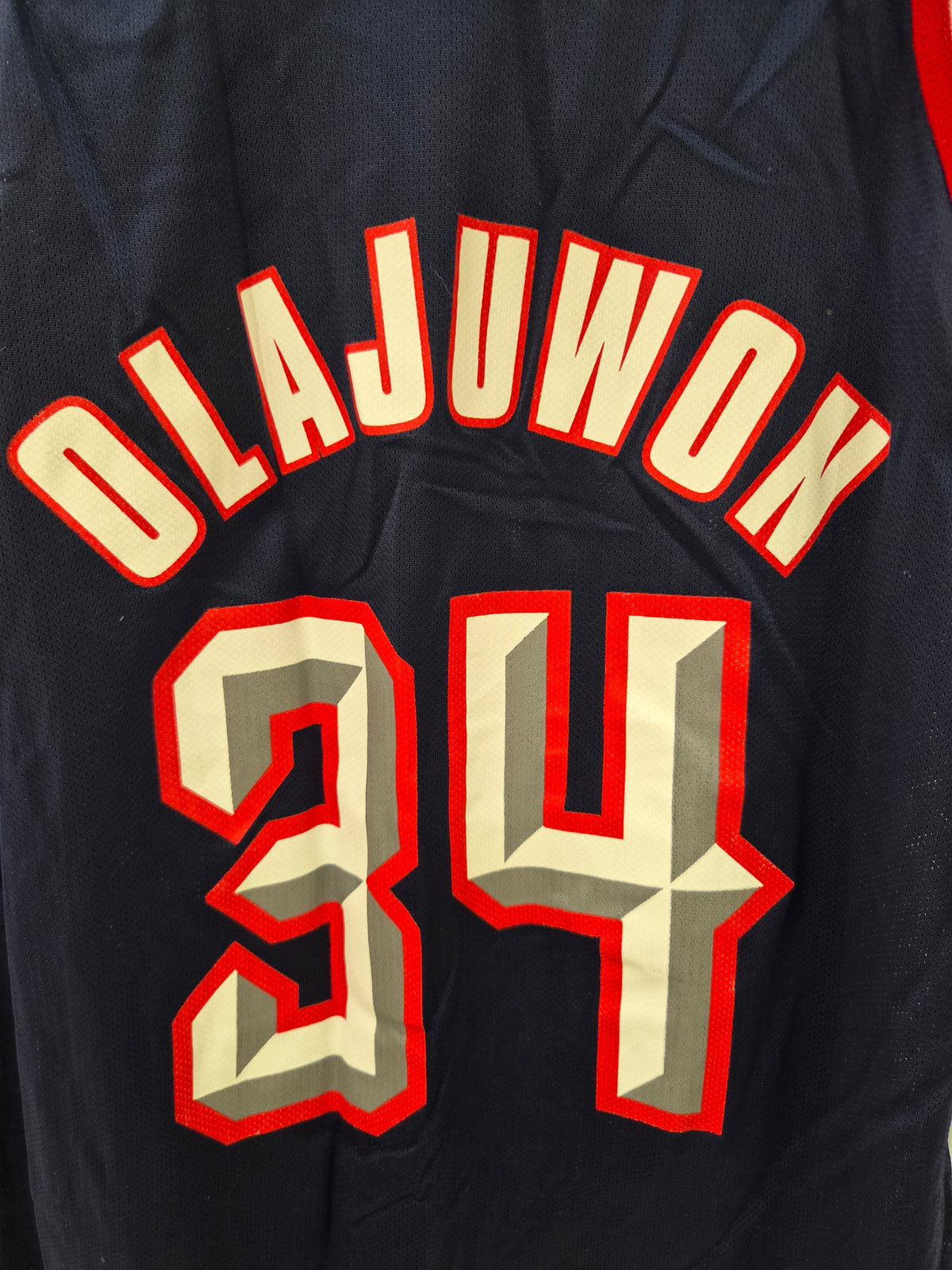 Champion Houston Rockets NBA Jersey, #34 Olajuwon, Navy Blue, Size 44 M/L