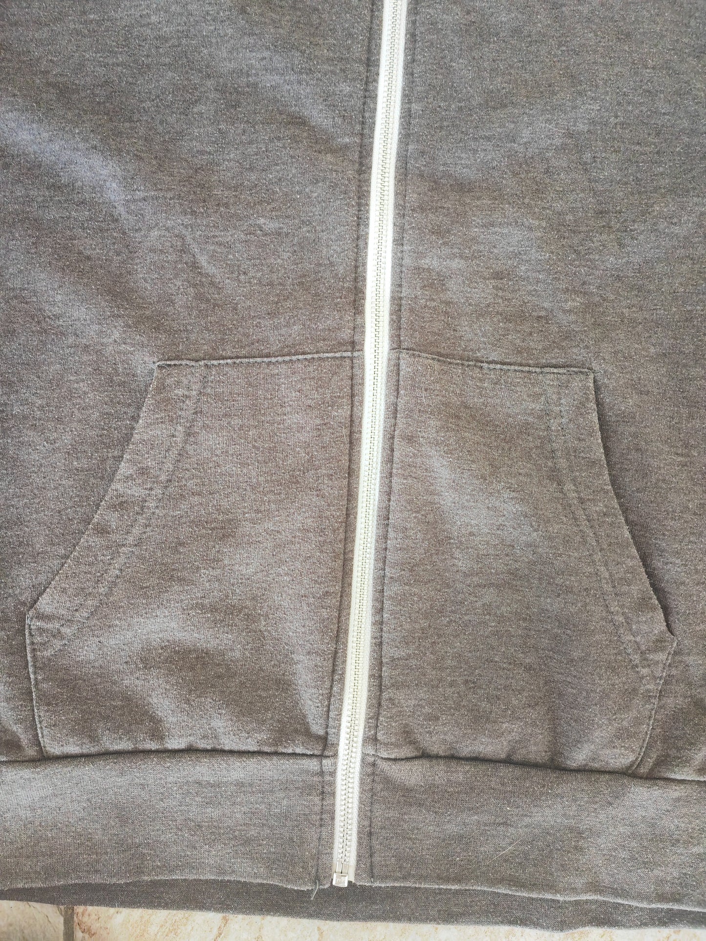 Cross Check Clothing Full Zip Hoodie, Grey/Burgundy, Size Large