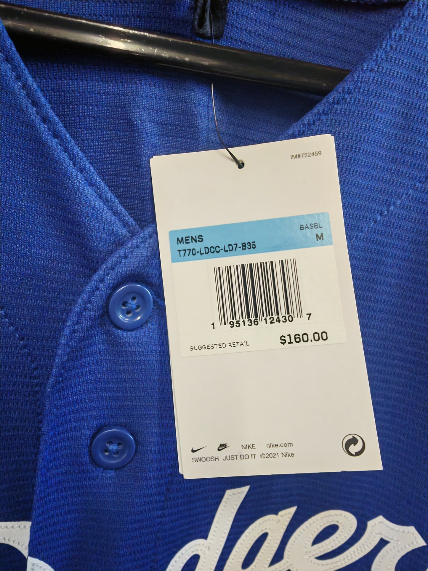 Nike Los Angeles Dodgers 'Los Dodgers' MLB Jersey, #35 Bellinger, Blue, Size Medium