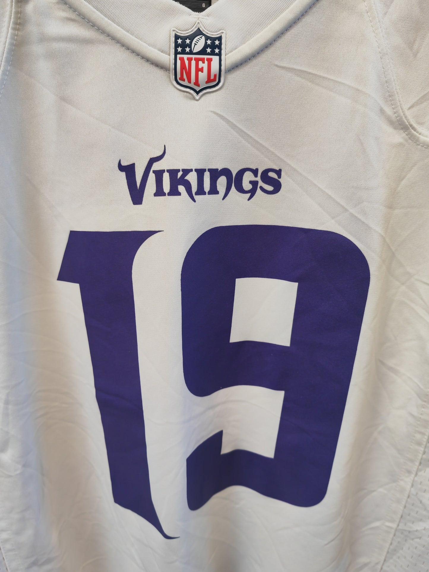 Nike Minnesota Vikings NFL Jersey, #19 Thielen, White, Size Large