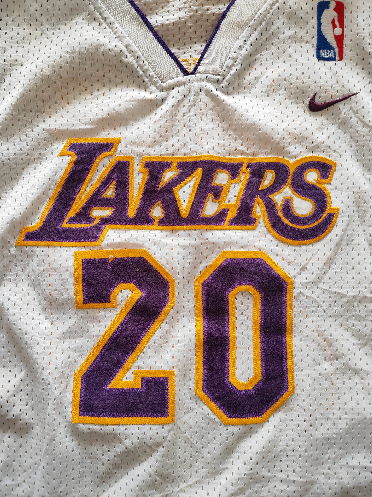 Youth Nike Los Angeles Lakers NBA Jersey, #20 Payton, White, Size YM +2 Length