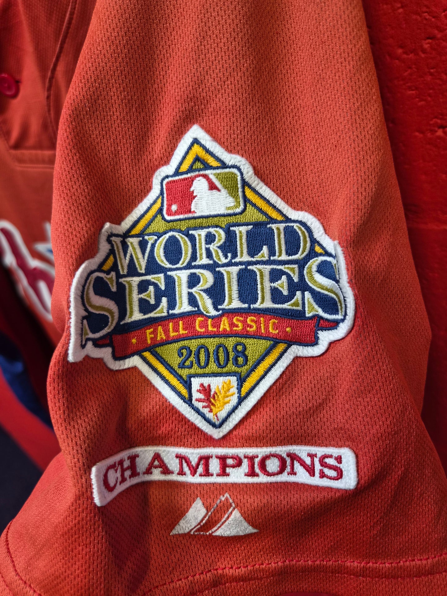 Majestic Philadelphia Philles MLB Jersey W/ 2008 World Series Patch, Size XXL