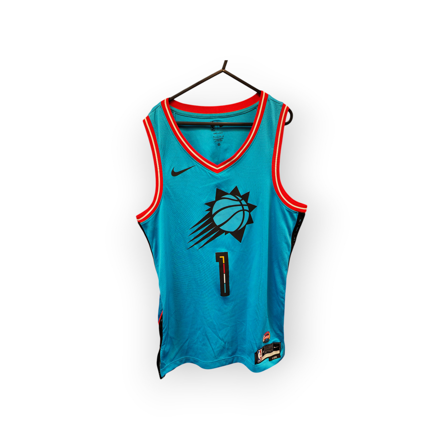 Nike Phoenix Suns NBA City Edition Jersey, #1 Booker, Blue, Size Large