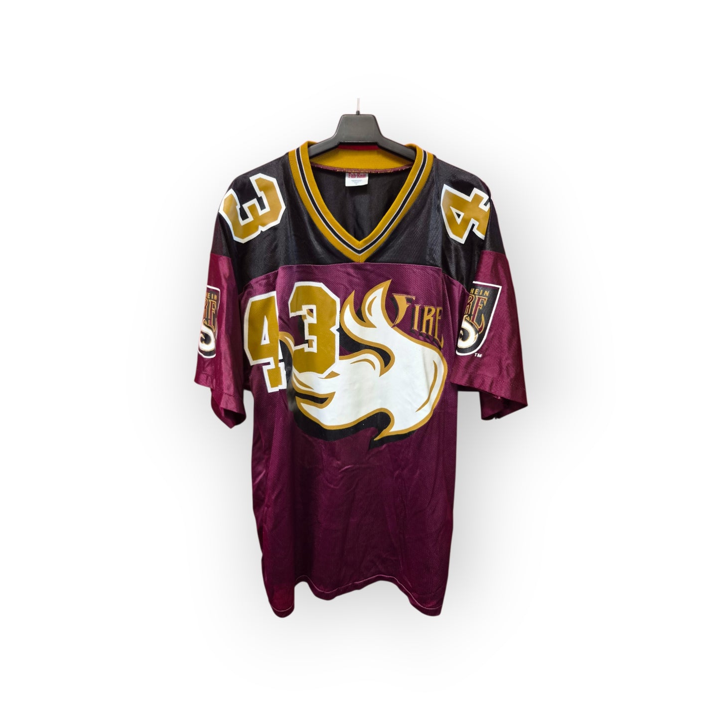 Fab-Knit Rhein Fire NFL Europe Jersey, #43, Burgundy, Size XL