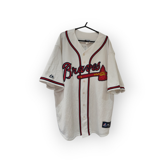 Majestic Atlanta Braves MLB Jersey, #10 Jones, White, Size XXL