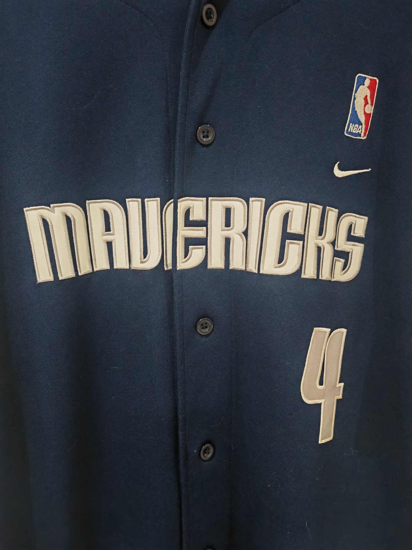 Nike Dallas Mavericks Baseball Style Jersey, #4 Finley, Navy Blue, Size Large