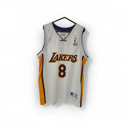 Champion Los Angeles Lakers NBA Jersey, #8 Bryant, White, Size Medium