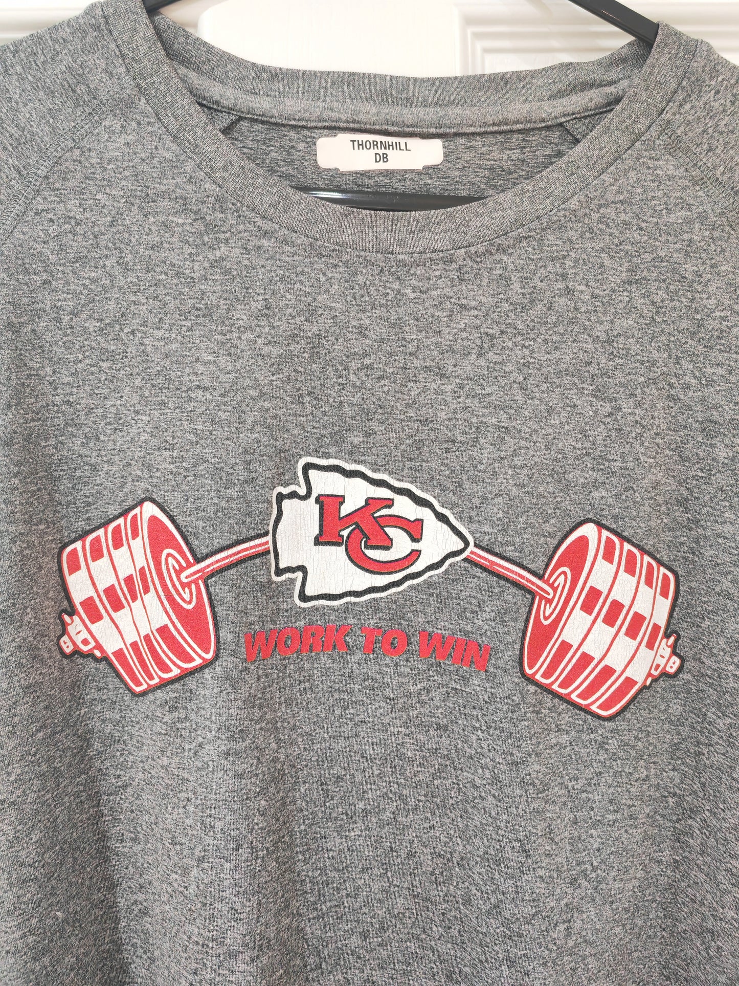 Nike Kansas City Chiefs Player Issue/Worn Long Sleeve Training Shirt, Grey, Large