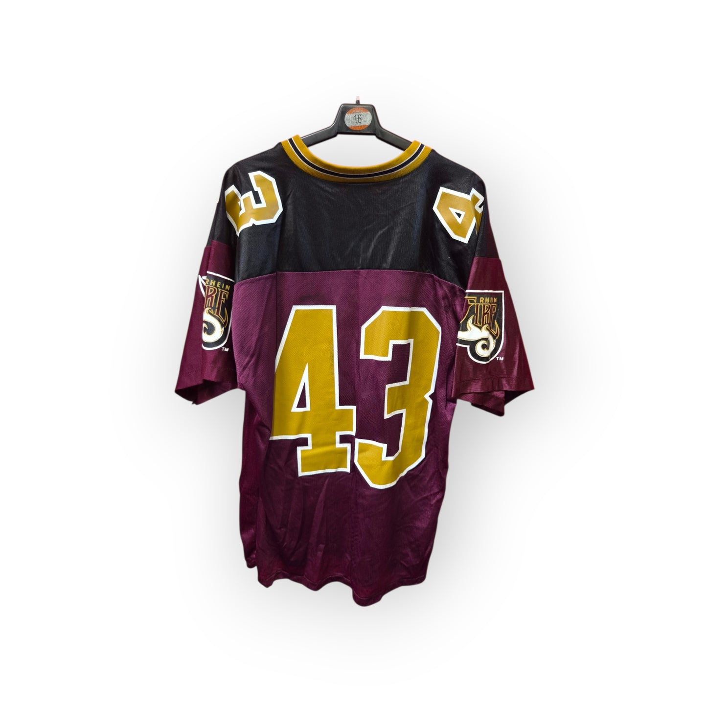 Fab-Knit Rhein Fire NFL Europe Jersey, #43, Burgundy, Size XL