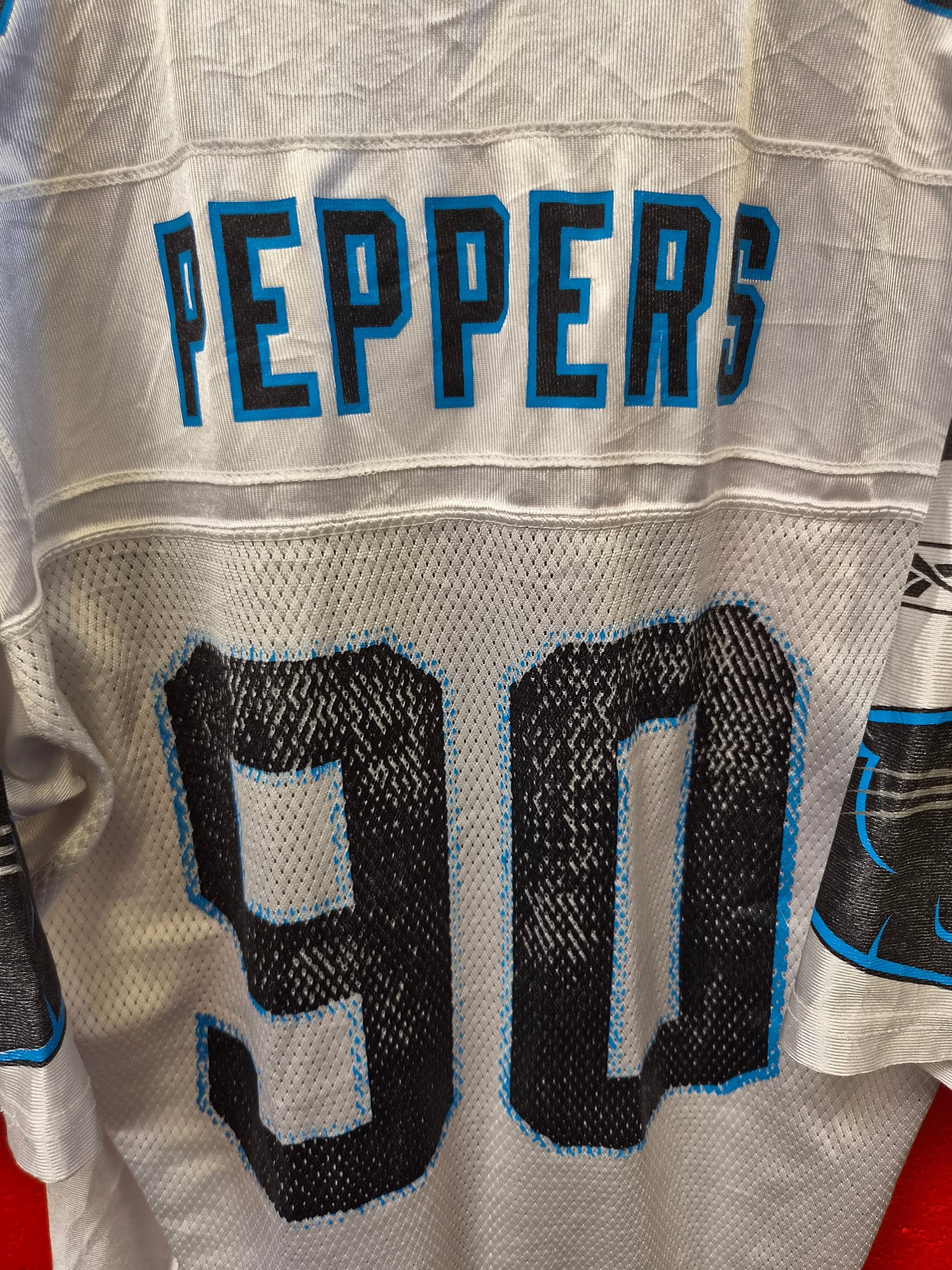 Reebok Carolina Panthers NFL Jersey, #90 Peppers, White, Size Large